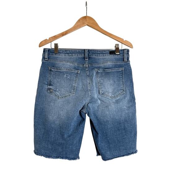 Kut from the Kloth Women's Sophie High Waisted Bermuda Denim Shorts Size 8 Blue - Picture 4 of 7